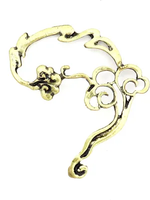 Swirling Smoke Cloud Ear Cuff Metal Wrap Gold Tone Earring CB38 Fashion Jewelry