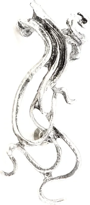 Tangled Threads Ear Cuff Metal Wrap Silver Tone Abstract Swirl Earring CC46 Fashion Jewelry
