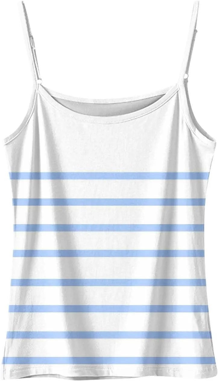 Tank Tops for Women 2025 Summer Loose Fit Spaghetti Straps Cami Top Scoop Neck Flowy Workout Sleeveless Shirts