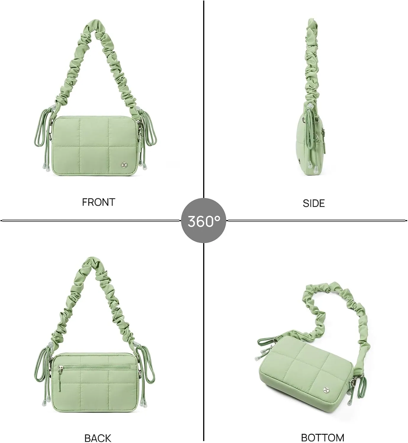 Telena Crossbody Bags for Women Cross Body Purse with Guitar Strap Lightweight Puffer Shoulder Bag for Travel