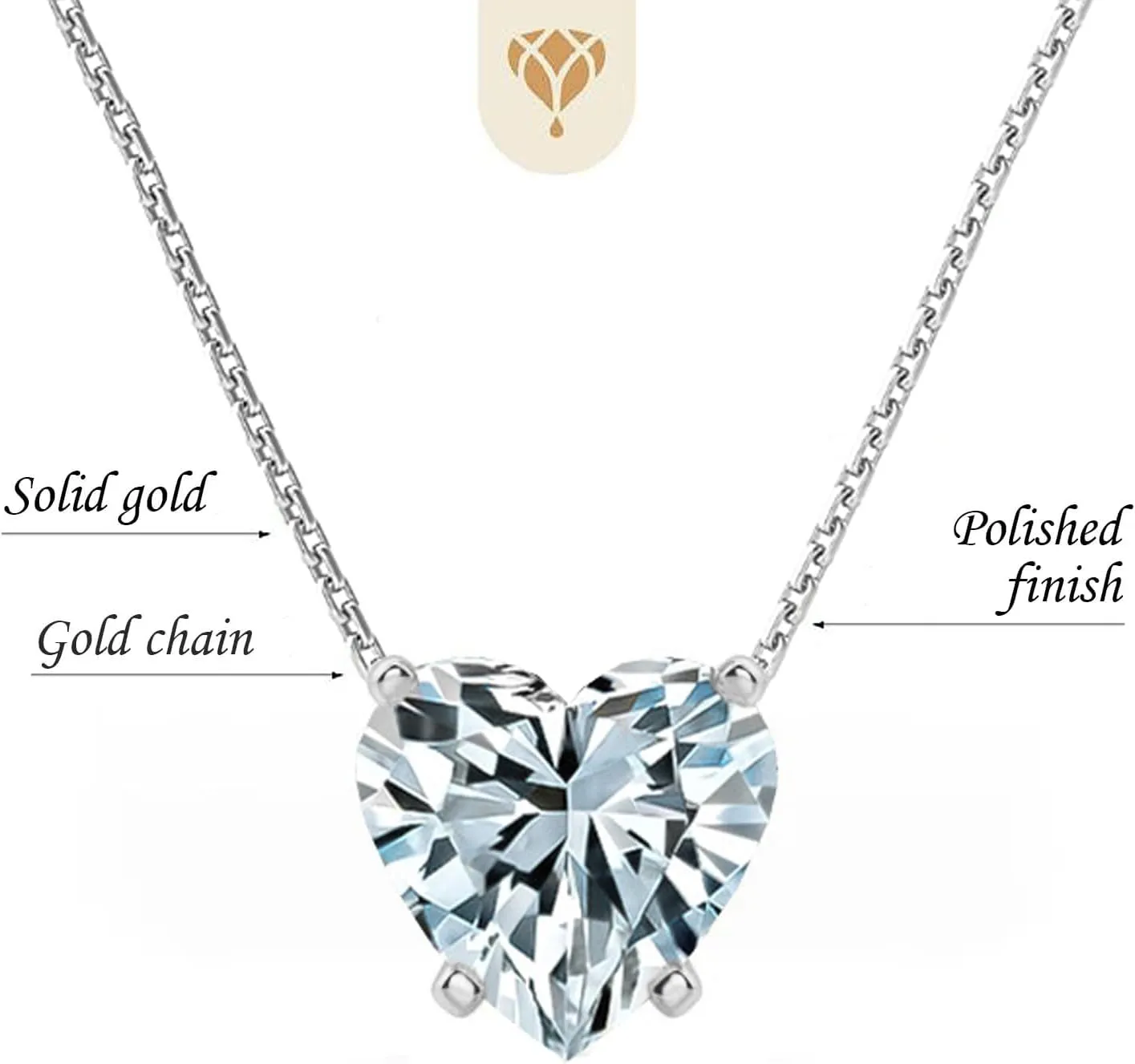 The Diamond Deal 1/4 Carat - 5 Carat | IGI Certified Lab Grown Diamond floating Pendant Necklace For Women | 14K White, Yellow Or Rose Gold | Lab Created Solitaire Lab-Grown Diamond Pendant Necklace