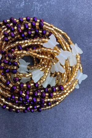 Thick Butterfly Glow Tie On Waist Beads