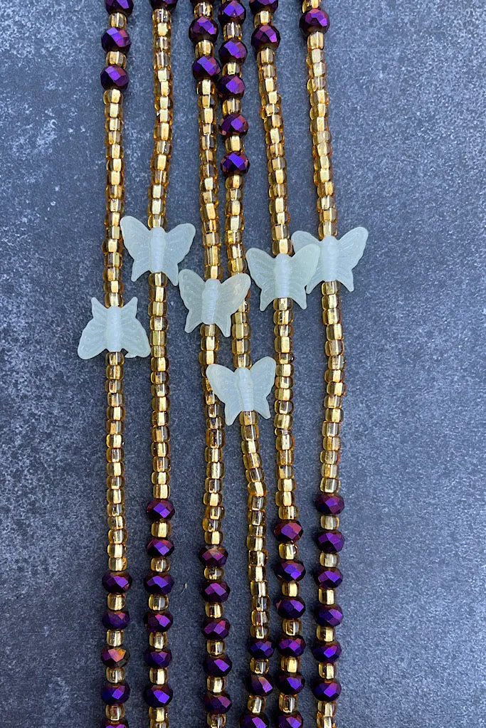 Thick Butterfly Glow Tie On Waist Beads