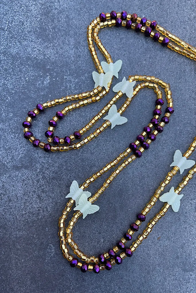 Thick Butterfly Glow Tie On Waist Beads