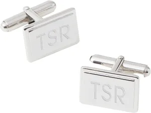 THINGS REMEMBERED Sterling Silver Rectangle Cuff Links (Free Customization)