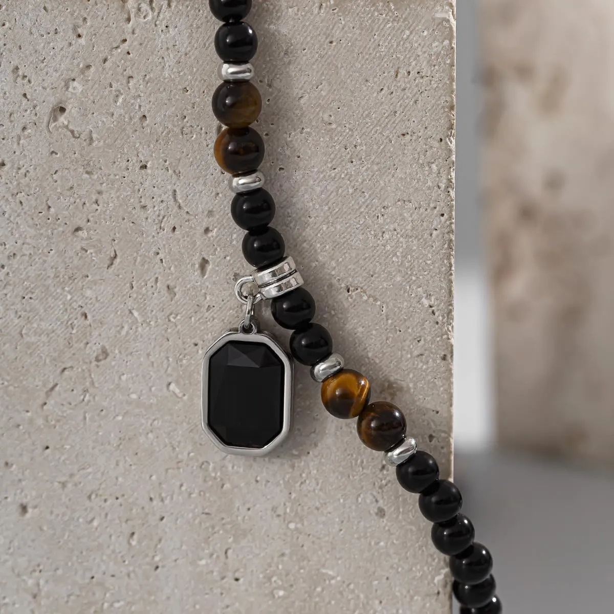 Tiger Stone Beaded Anklets For Men And Women Hip-Hop Niche Simple Summer Beach Anklets Foot Accessories