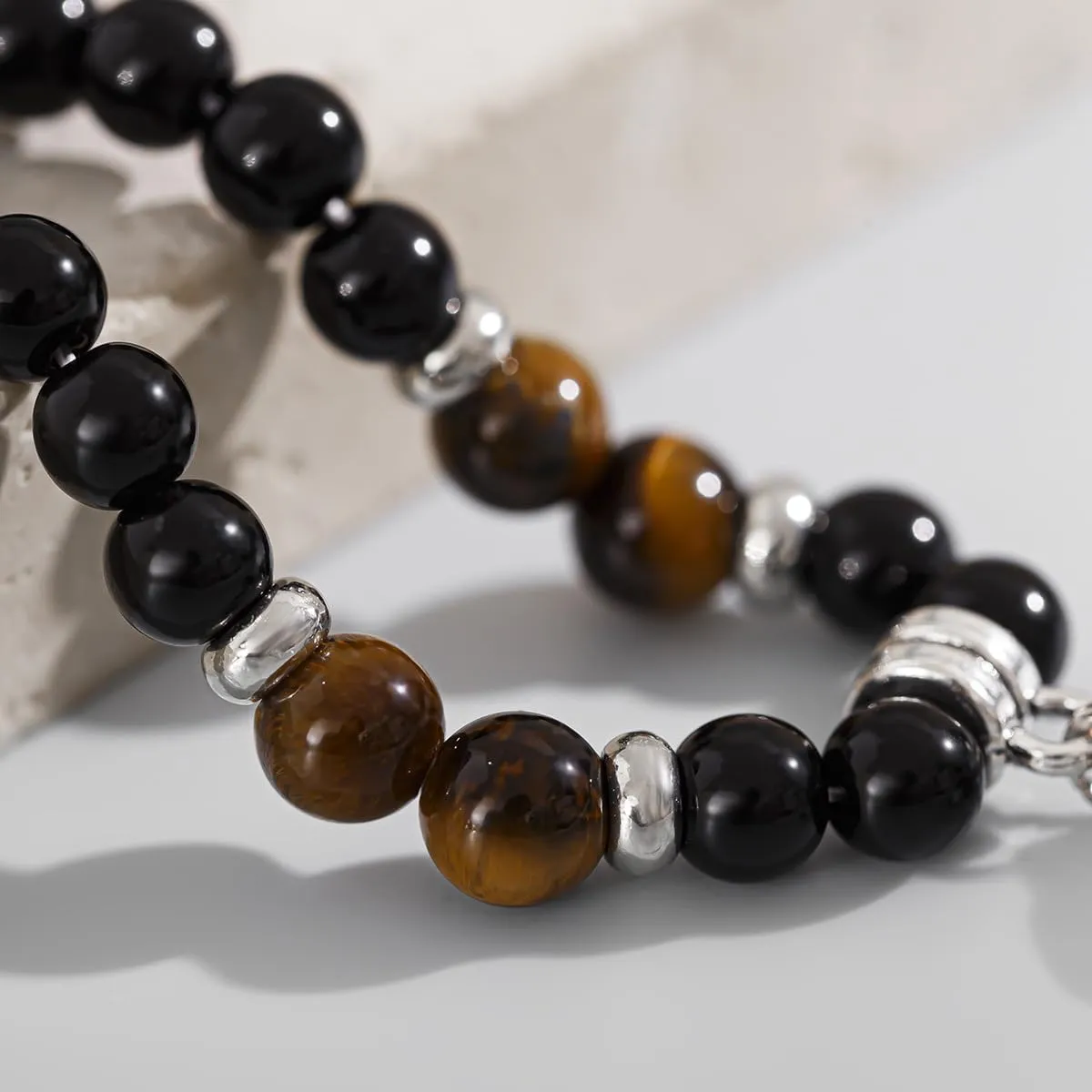 Tiger Stone Beaded Anklets For Men And Women Hip-Hop Niche Simple Summer Beach Anklets Foot Accessories