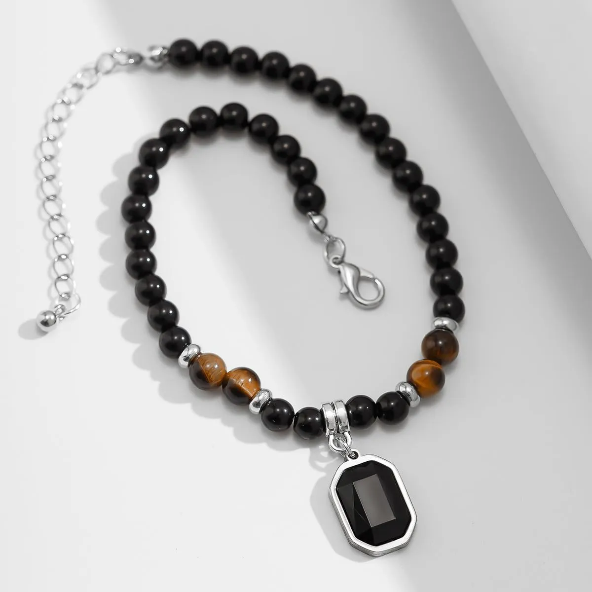 Tiger Stone Beaded Anklets For Men And Women Hip-Hop Niche Simple Summer Beach Anklets Foot Accessories