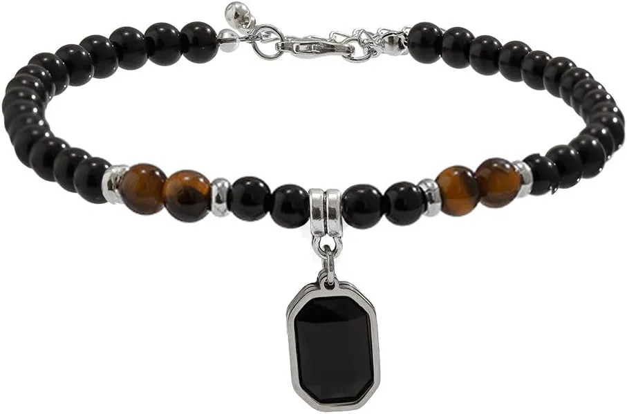 Tiger Stone Beaded Anklets For Men And Women Hip-Hop Niche Simple Summer Beach Anklets Foot Accessories