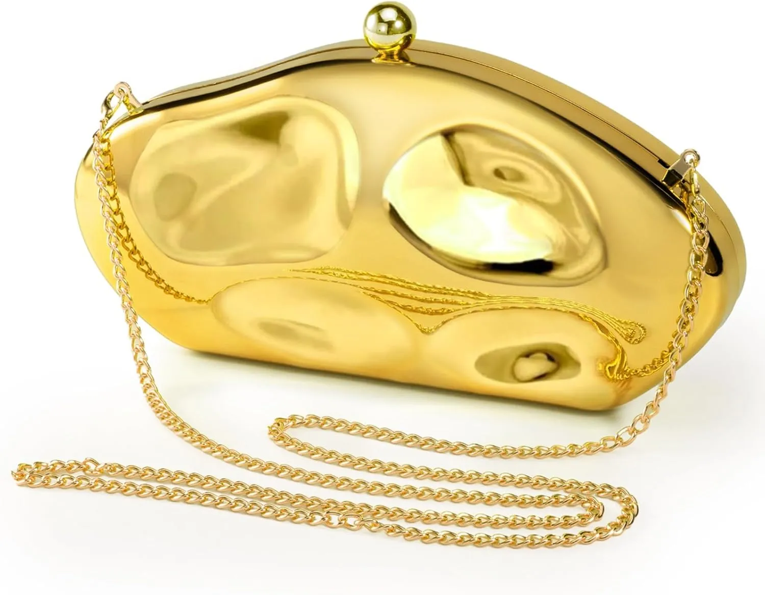 Tmore Acrylic Clutch Purses for Women Metallic Clutch with Chain Acrylic Evening Bag for Wedding