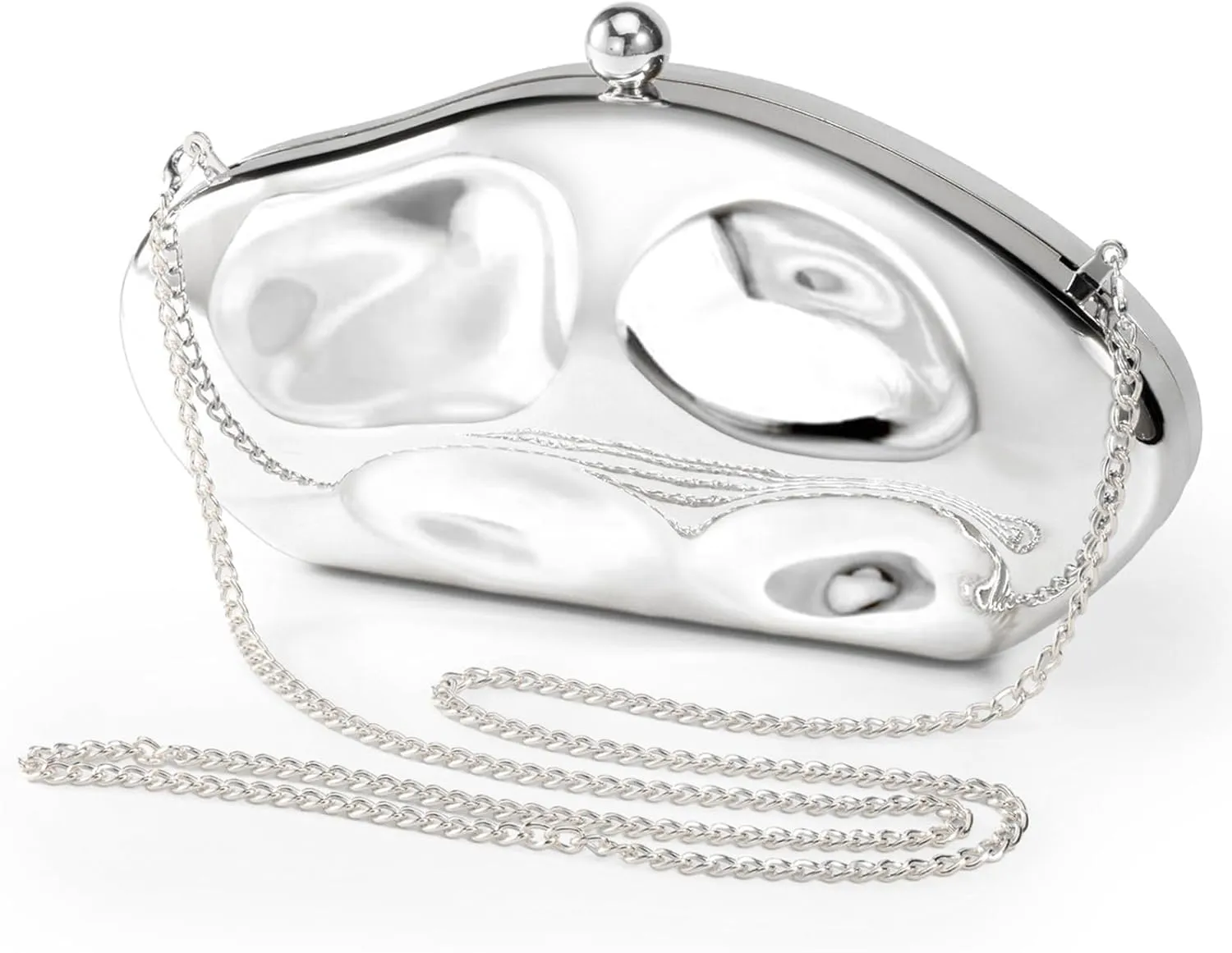 Tmore Acrylic Clutch Purses for Women Metallic Clutch with Chain Acrylic Evening Bag for Wedding