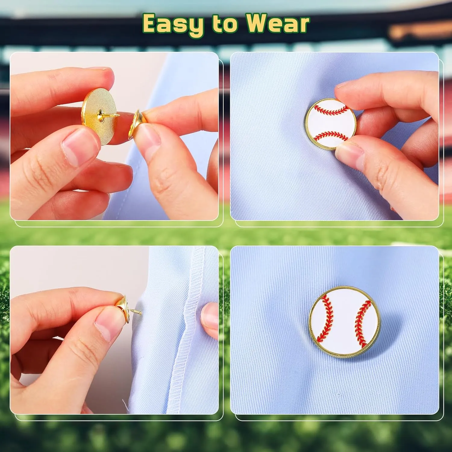 Tondiamo 24 Pcs Sports Logo Lapel Brooch Lapel Pin 3/4" Sports Team Enamel Pins with Clutch for Backpack Hat Decor