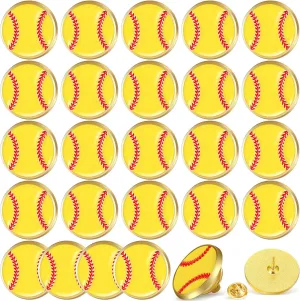 Tondiamo 24 Pcs Sports Logo Lapel Brooch Lapel Pin 3/4" Sports Team Enamel Pins with Clutch for Backpack Hat Decor