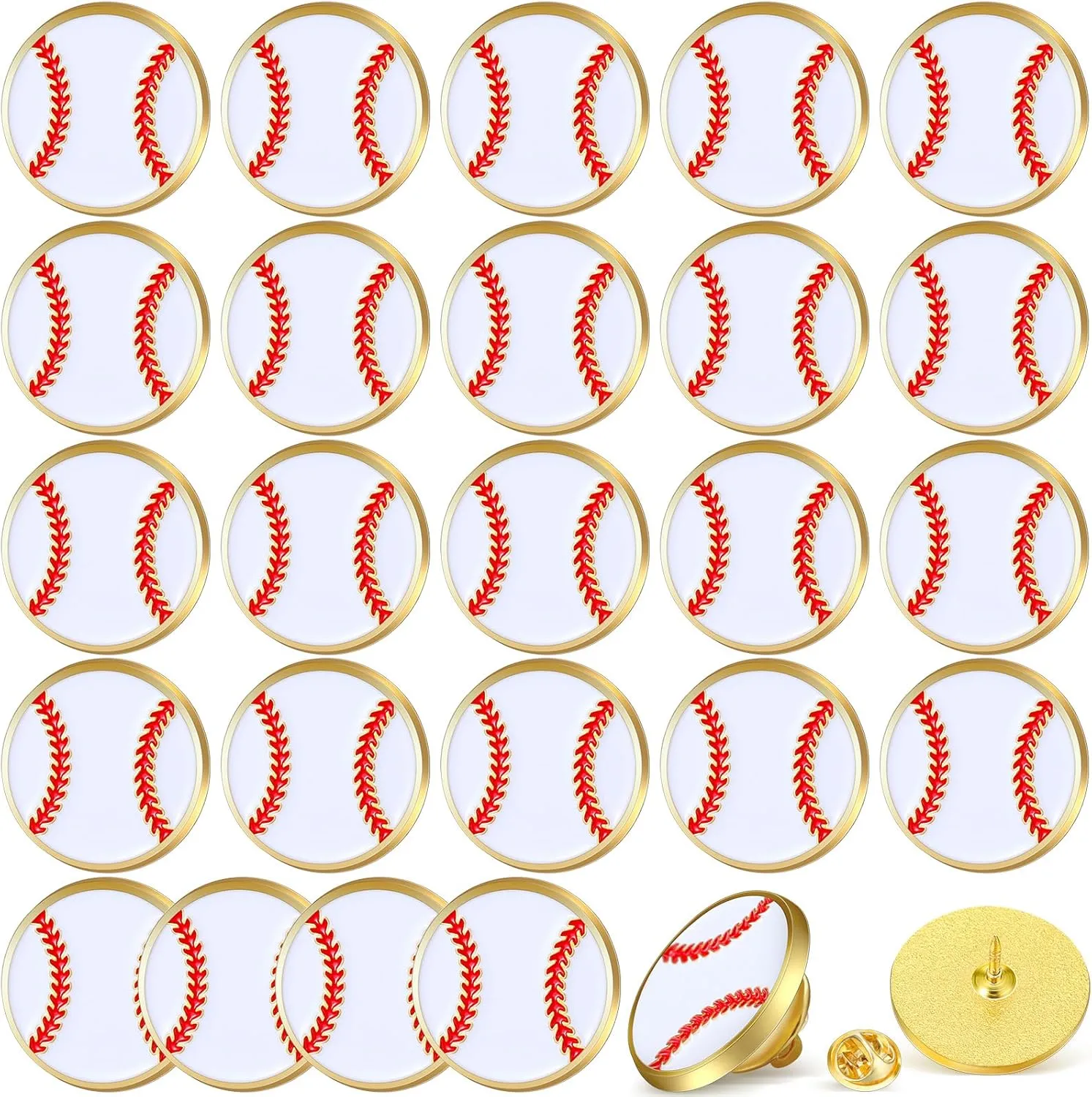 Tondiamo 24 Pcs Sports Logo Lapel Brooch Lapel Pin 3/4" Sports Team Enamel Pins with Clutch for Backpack Hat Decor