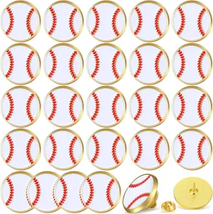Tondiamo 24 Pcs Sports Logo Lapel Brooch Lapel Pin 3/4" Sports Team Enamel Pins with Clutch for Backpack Hat Decor