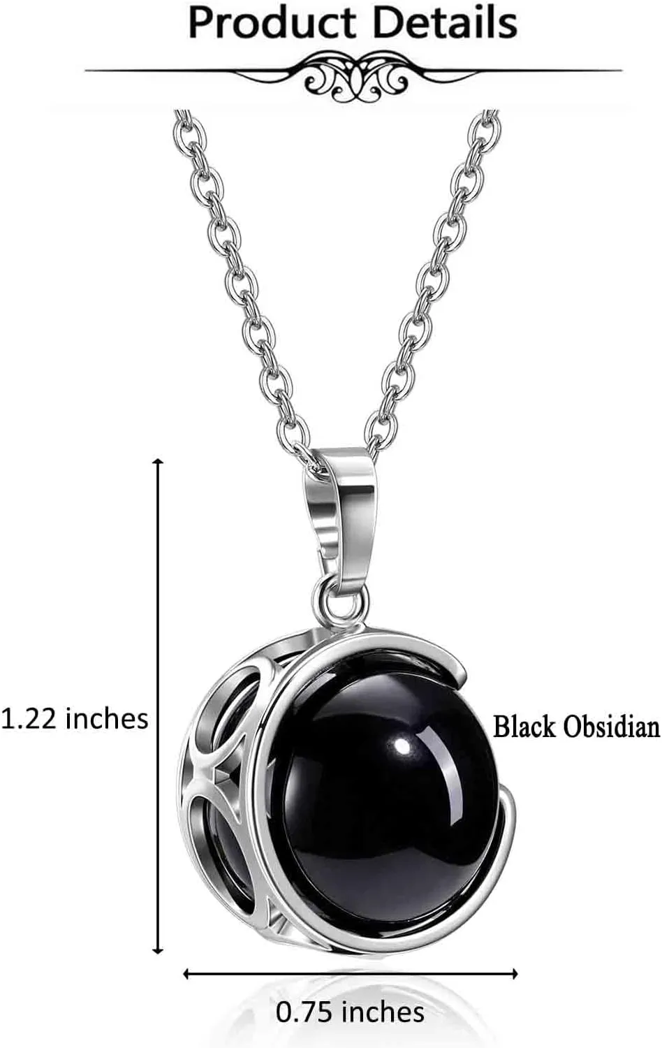 Top Plaza Amethyst Healing Crystal Stone Necklace Round Ball Rotating Natural Gemstone Pendant Necklace for Women Purple Energy Jewelry Christmas Gifts