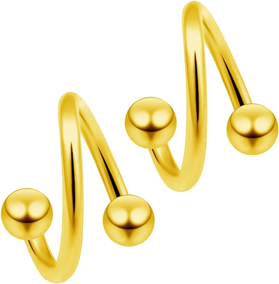 Twister Cartilage Barbell Eyebrow Spiral Belly Button Ring Helix Twist Daith Navel Hood Earring Hoop Tragus