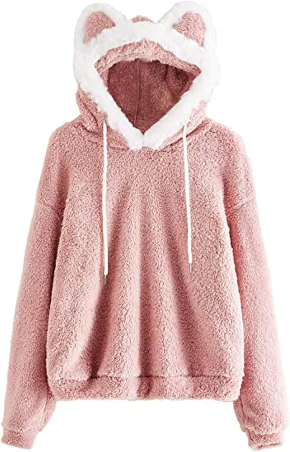 Unisex Hoodies Cat Ear Hooded Sweater Coats Long Sleeve Hoodies Sweatshirt Blouse Pullover Outwear for Women Men