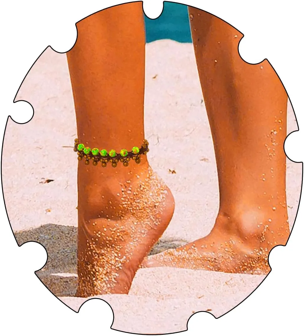 Urieo Boho Beaded Anklet String Turquoise Ankle Bracelets Beads Handmade Braided Anklets Adjustable Beach Jewelry for Women