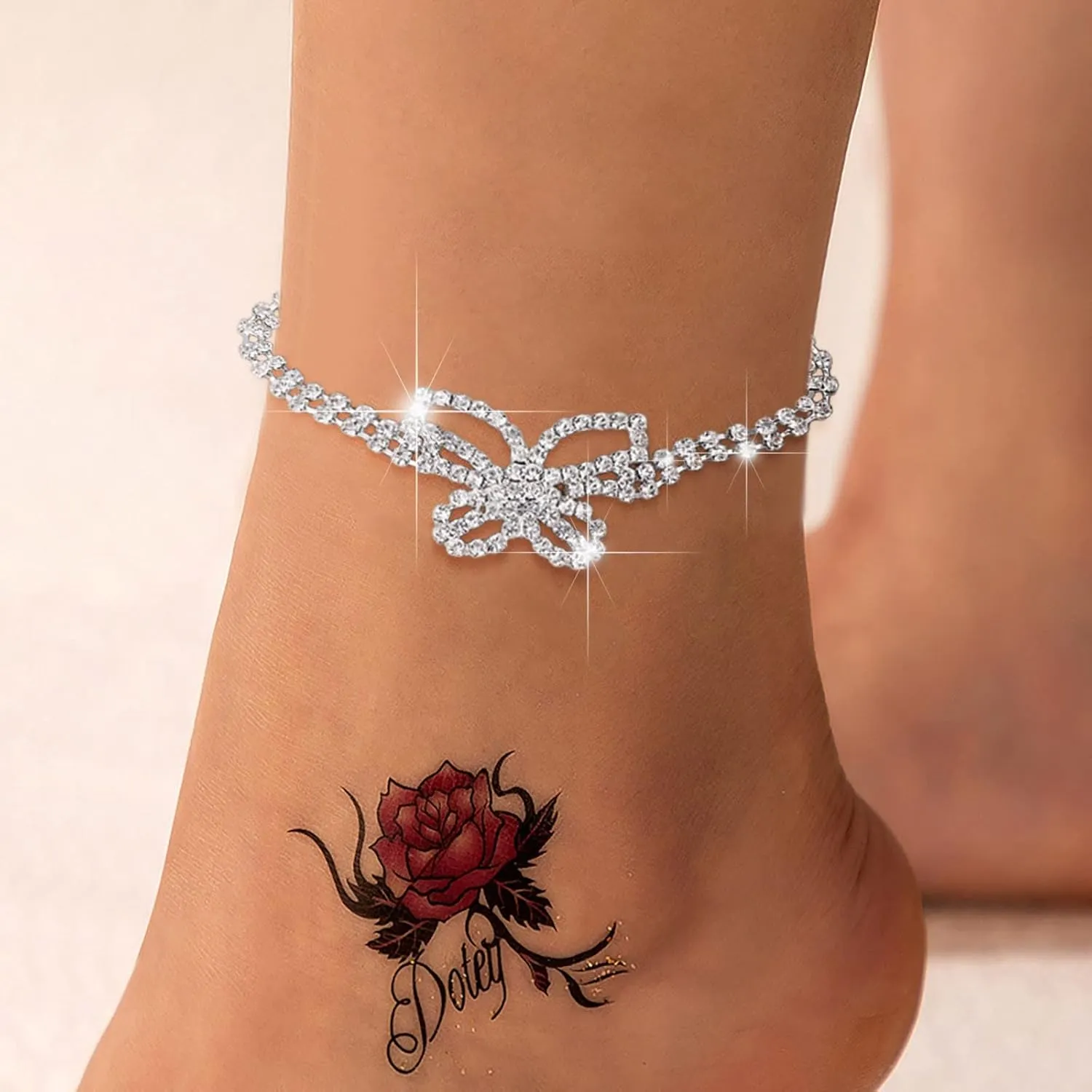 Valentine's Day Bracelet Holder Anklet Original Anklet Layered Pendants Exquisite Faux Anklet Beaded Anklet Name Bracelet for