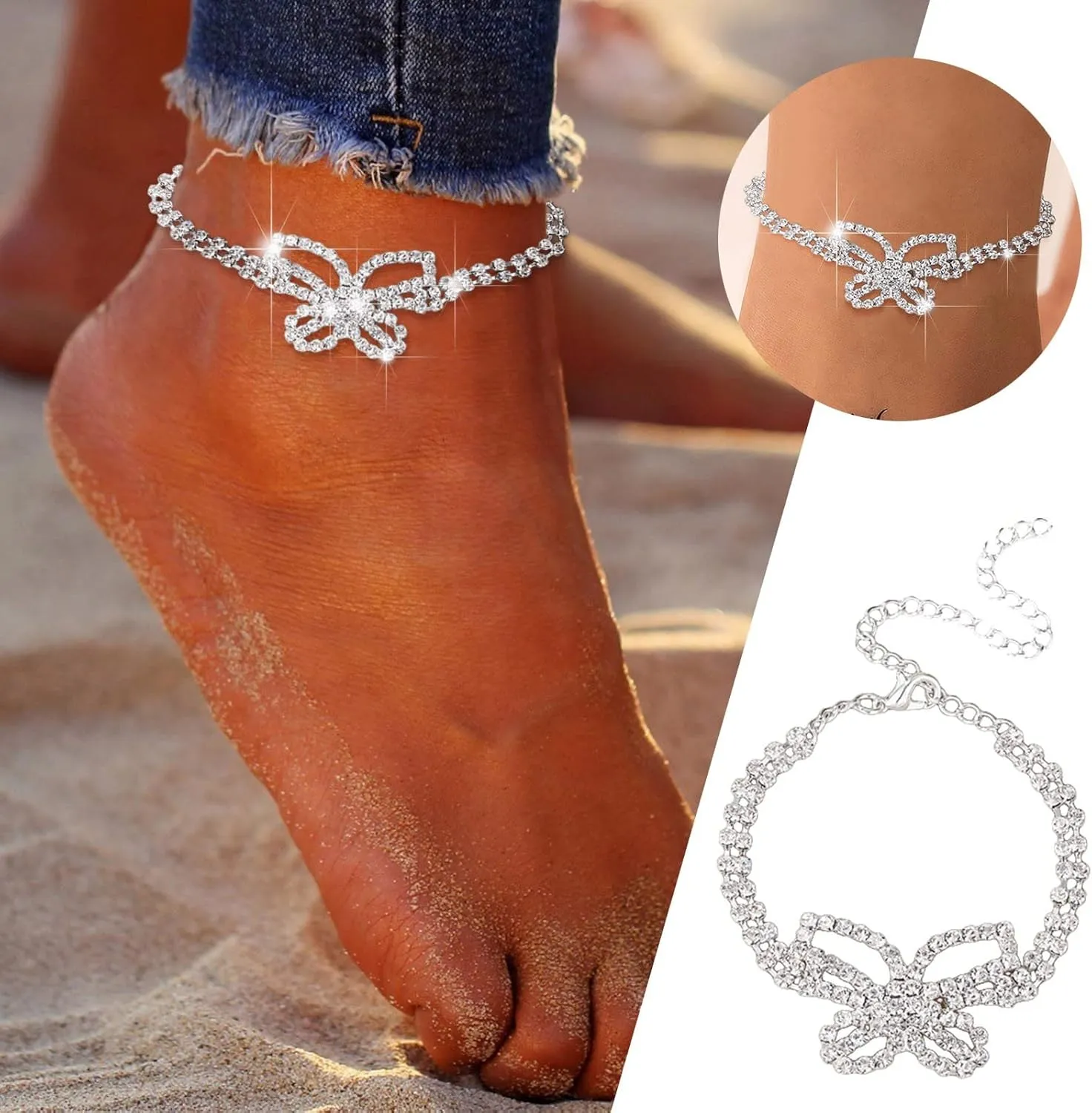 Valentine's Day Bracelet Holder Anklet Original Anklet Layered Pendants Exquisite Faux Anklet Beaded Anklet Name Bracelet for