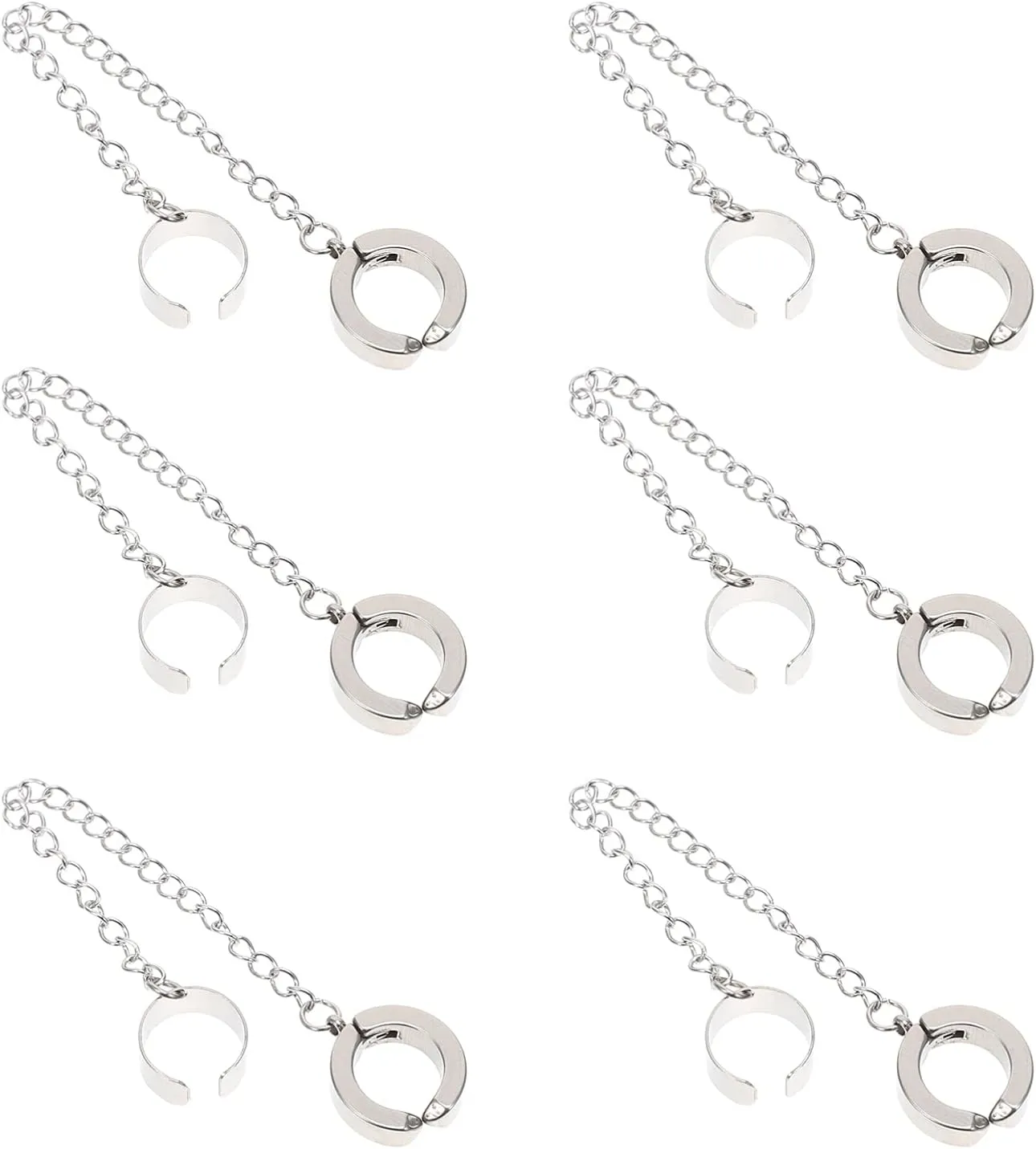 VALICLUD 6Pcs Dangle Ear Cuff Chain Jewelry for Women Teen Stylish Titanium Steel Ear Classic for Parties Special Occasions