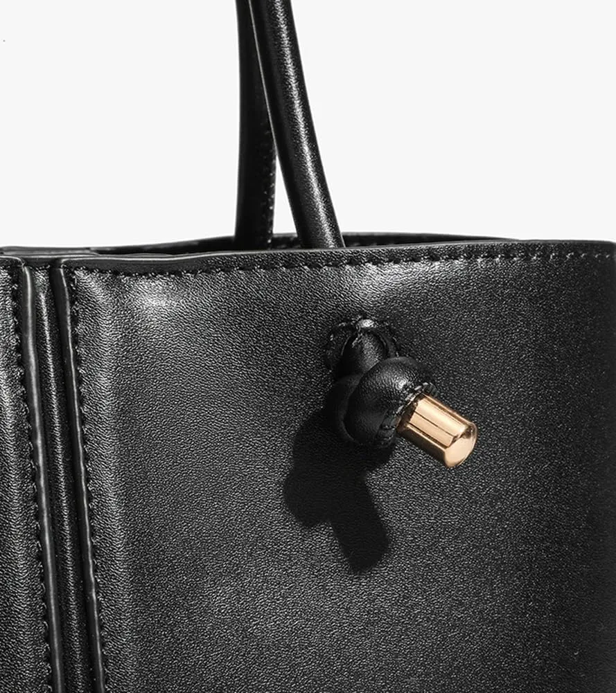 Vintage Knotted Handle Bucket Bag Large Capacity - Single-Shoulder, Crossbody, & Hand Carry Tote Bag