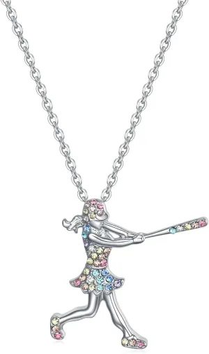 Volleyball/Basketball/Soccer/Football Gifts Necklace for Girls Women,Shine Colorful Sports Lovers Jewelry Birthday Gifts for Girls Daughter and Niece