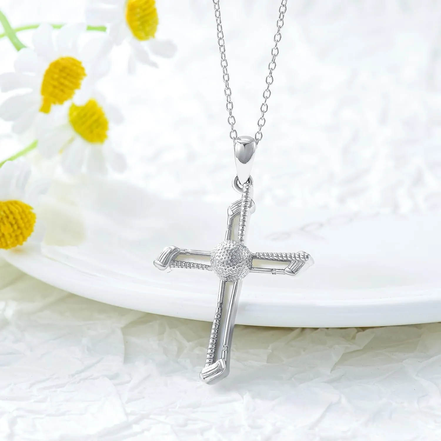 Volleyball/Soccer/Hockey/Golf/Swimming Necklace 925 Sterling Silver Sport Necklace Sport Jewelry Birthday Graduation Gifts for Women Sport Lover