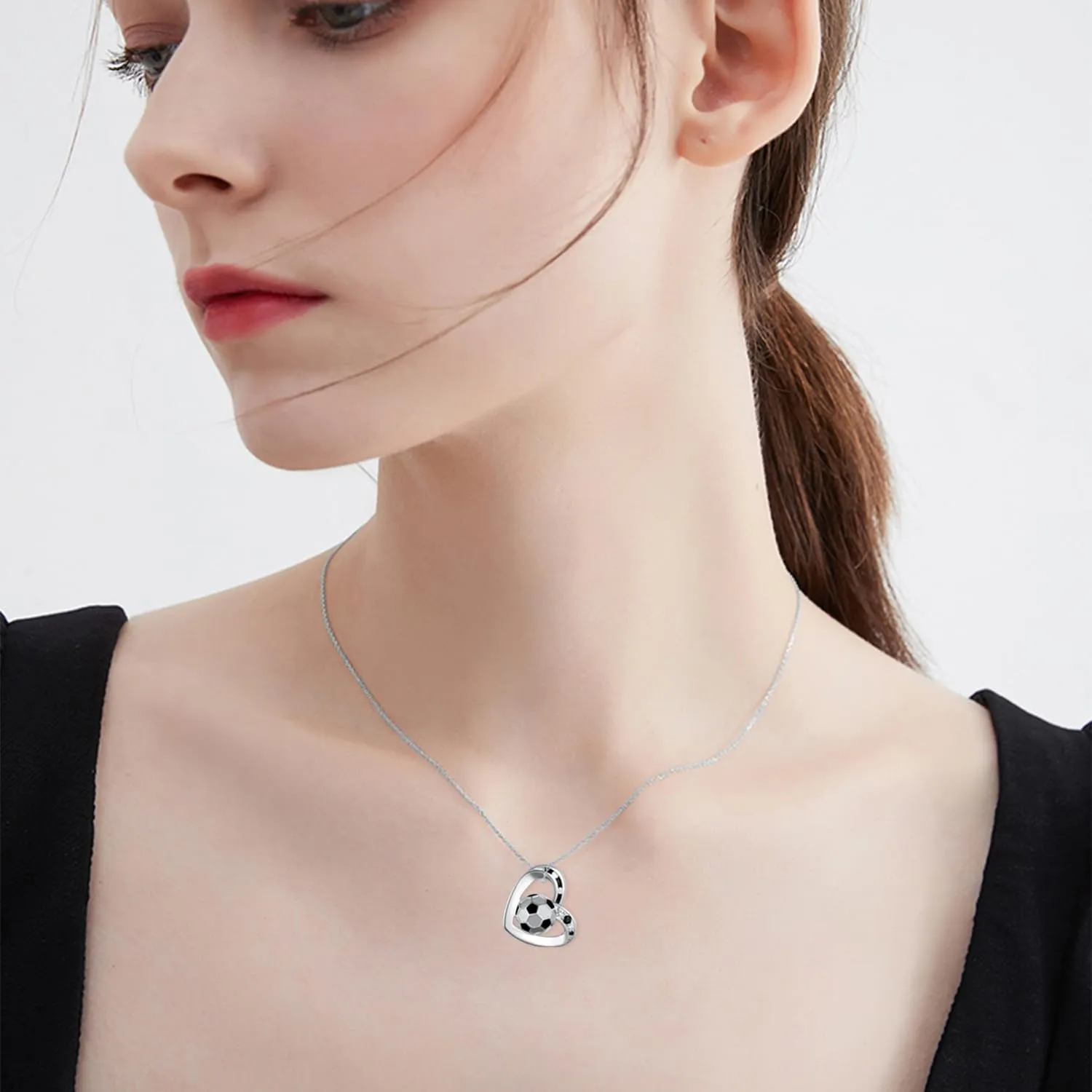 Volleyball/Tennis Racket/Baseball/Golf/Soccer/Football/Softball/Basketball/Hockey/Pickleball Necklace 925 Sterling Sliver Sport Necklace for Women Sport Jewelry Gifts for Daughter Girls Sports Fans