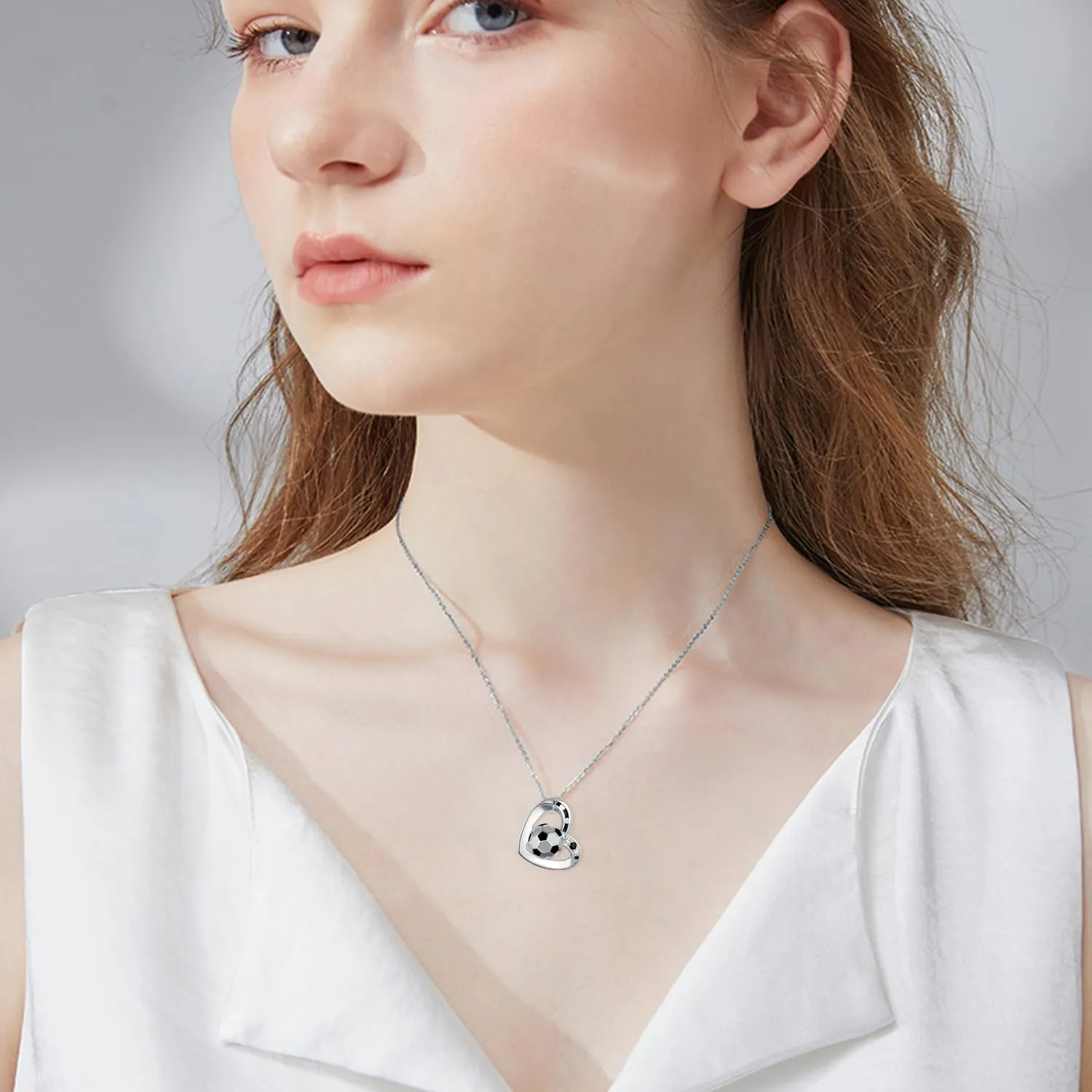 Volleyball/Tennis Racket/Baseball/Golf/Soccer/Football/Softball/Basketball/Hockey/Pickleball Necklace 925 Sterling Sliver Sport Necklace for Women Sport Jewelry Gifts for Daughter Girls Sports Fans