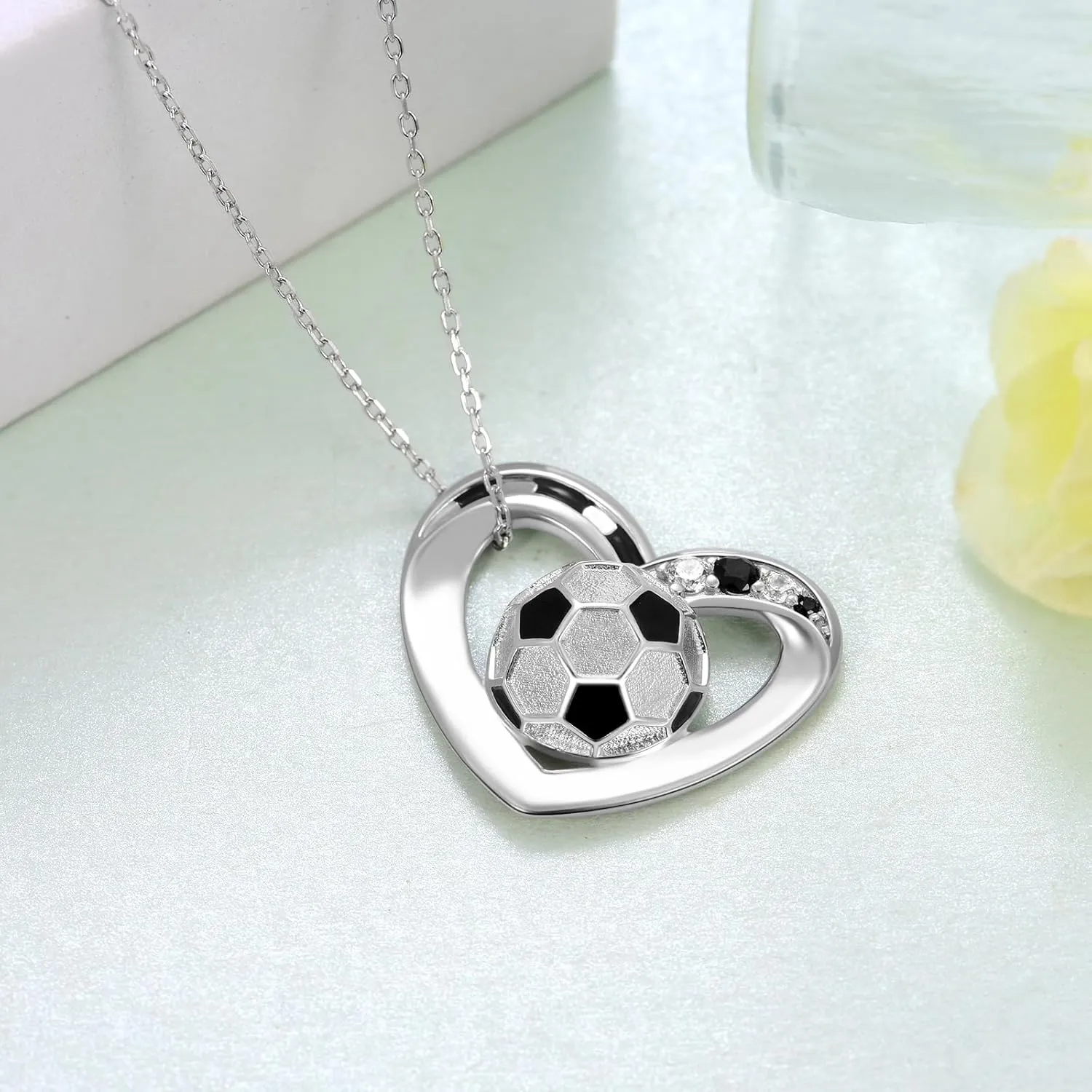 Volleyball/Tennis Racket/Baseball/Golf/Soccer/Football/Softball/Basketball/Hockey/Pickleball Necklace 925 Sterling Sliver Sport Necklace for Women Sport Jewelry Gifts for Daughter Girls Sports Fans