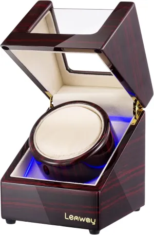 Watch Winder Super Quiet Automatic Watch Winder Four Rotation ModesBattery Operated or Acwith Led Light High-End Piano Paint Baking Process Single Watch Winder