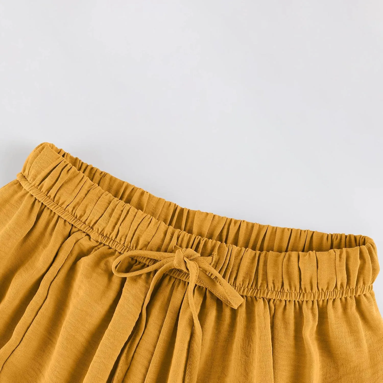 Wide Leg Harem Pants Women with Pockets Summer Casual Drawstring Plus Size Palazzo Pants 2025 Flowy Beach Cropped Pant
