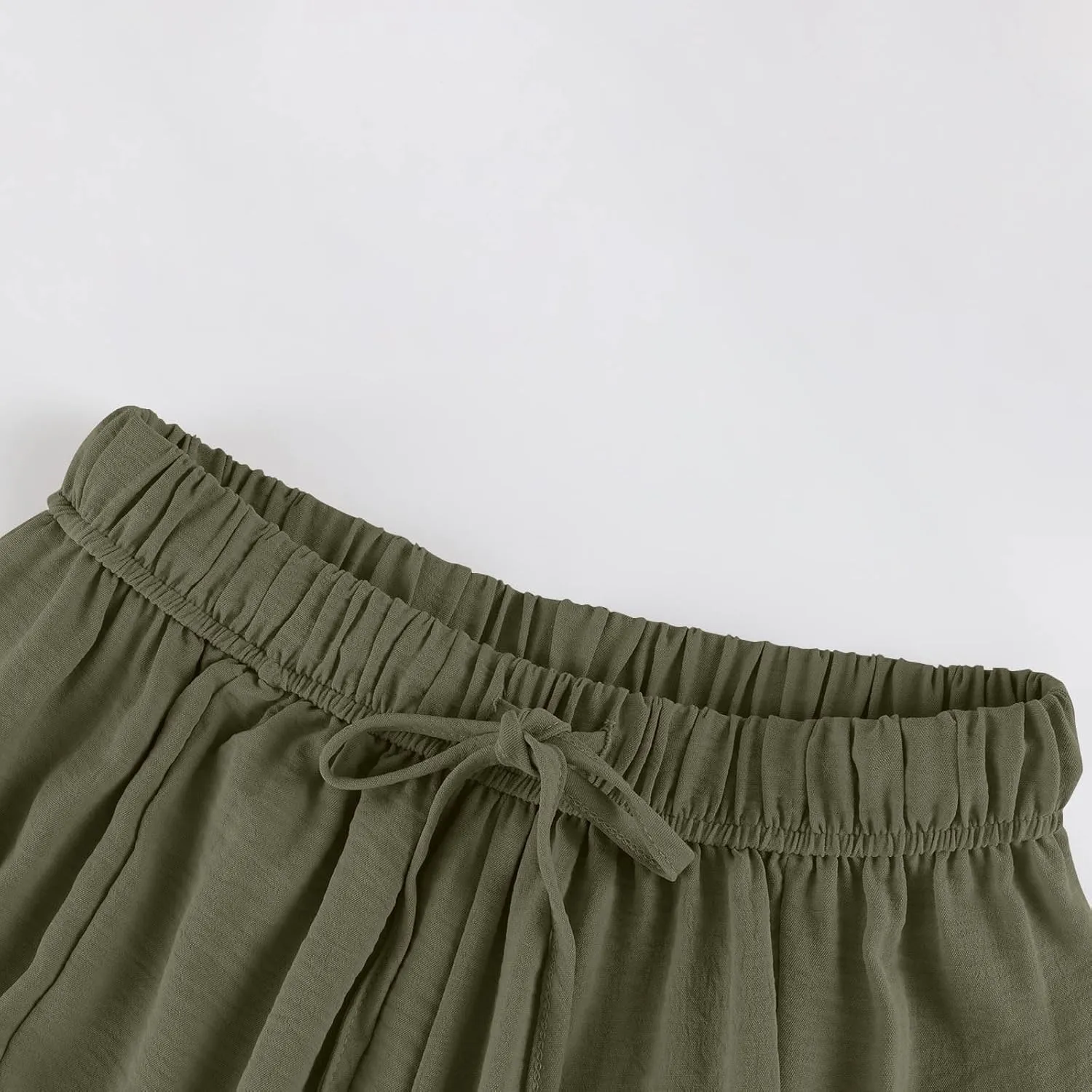 Wide Leg Harem Pants Women with Pockets Summer Casual Drawstring Plus Size Palazzo Pants 2025 Flowy Beach Cropped Pant