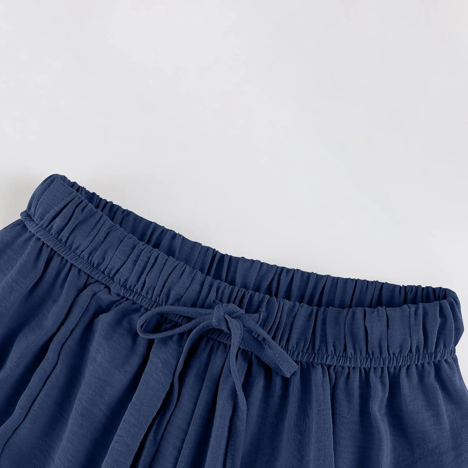 Wide Leg Harem Pants Women with Pockets Summer Casual Drawstring Plus Size Palazzo Pants 2025 Flowy Beach Cropped Pant