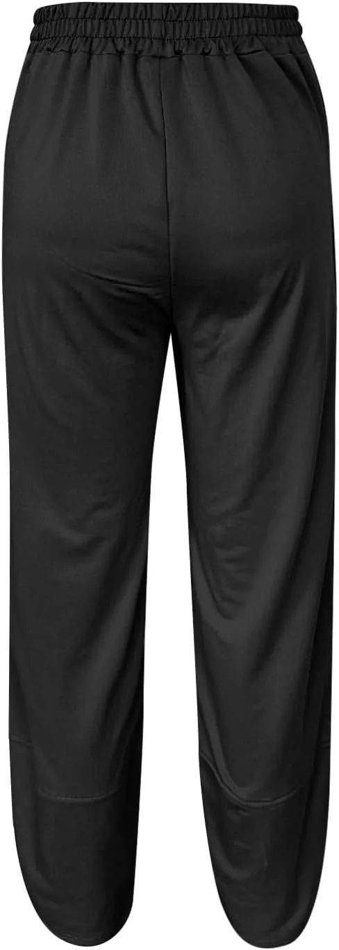 Wide Leg Linen Pants for Women Y2k Cropped Tulip Hem Beach Palazzo Pants Elastic Waist Barrel Sweatpants with Pockets