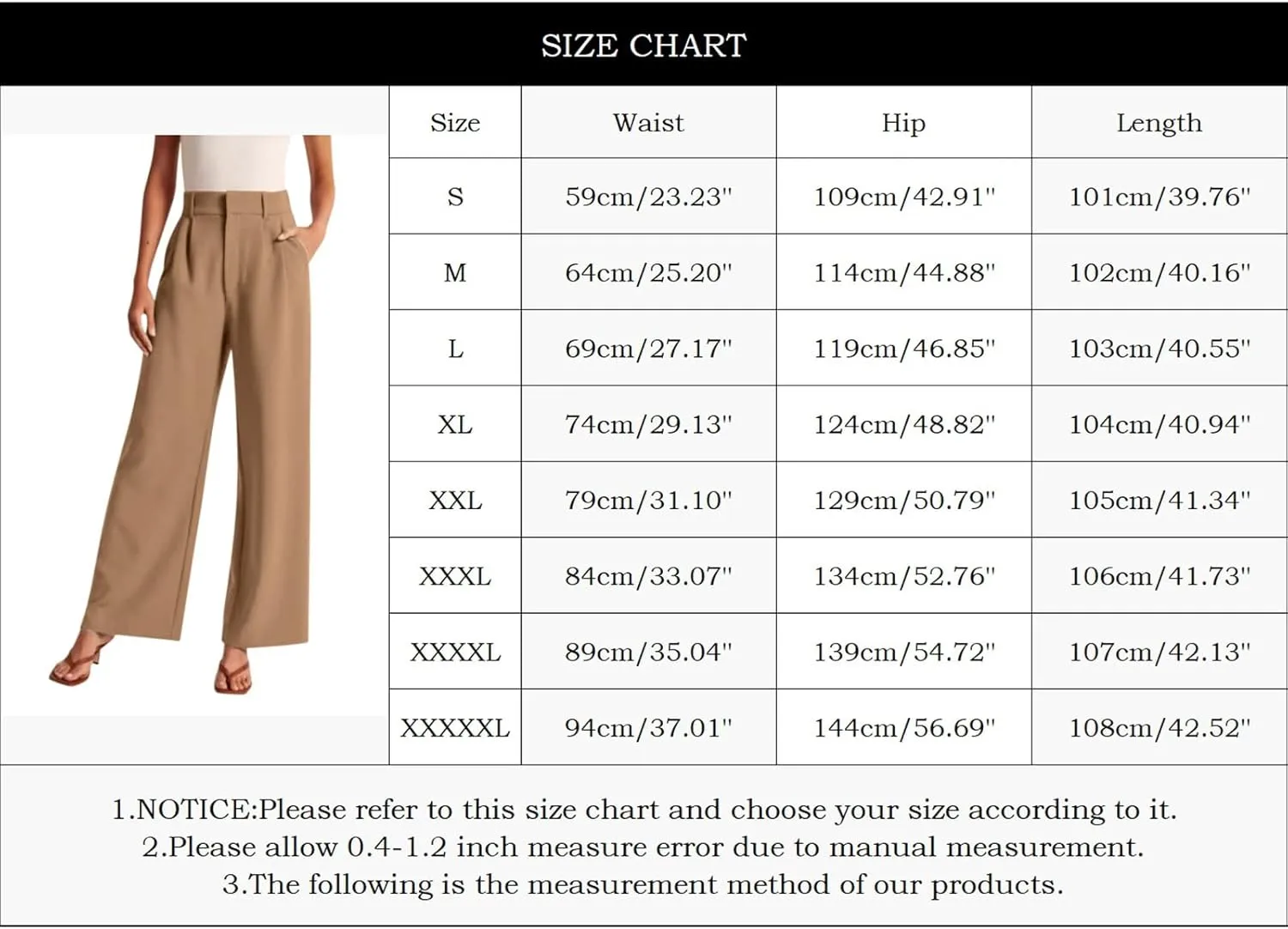 Wide Leg Pants High Elastic Waist Office Work Trousers Women Long Straight Suit Pants Casual Ladies Business Trouser
