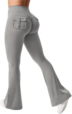 Wide Leg Pants Woman Yoga Fit High Waisted Sweatpants Soft Flare Leggings Athletic Tummy Control Trouser Cargo Pant