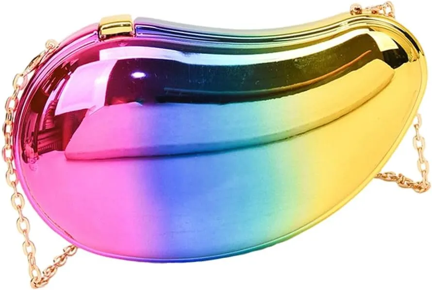 Women Evening Bag Mangos Shape Evening Clutch Bag Chain Strap Crossbody Bag Metallic Evening Handbag Shoulder Bag