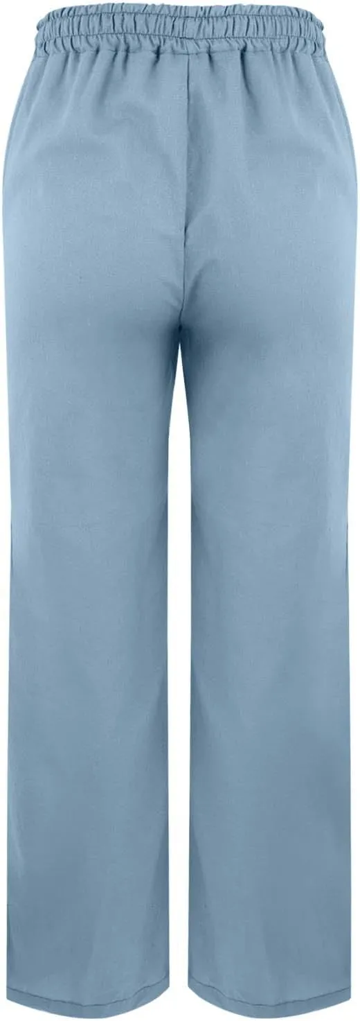 Women Linen Pants 2025 Wide Leg Casual Palazzo Pants Cotton Linen Lounge Beach Summer Pants with Pockets