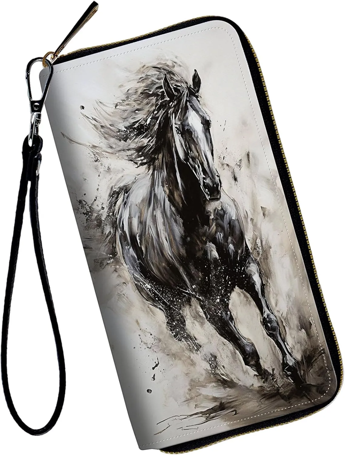 Women Wallets,Large Capacity Clutch Purse for Women Ladie Men Wallet Clearance Credit Card Holder PU Leather Handbag Wallets Ladies Clutch Purse-Galloping Horse