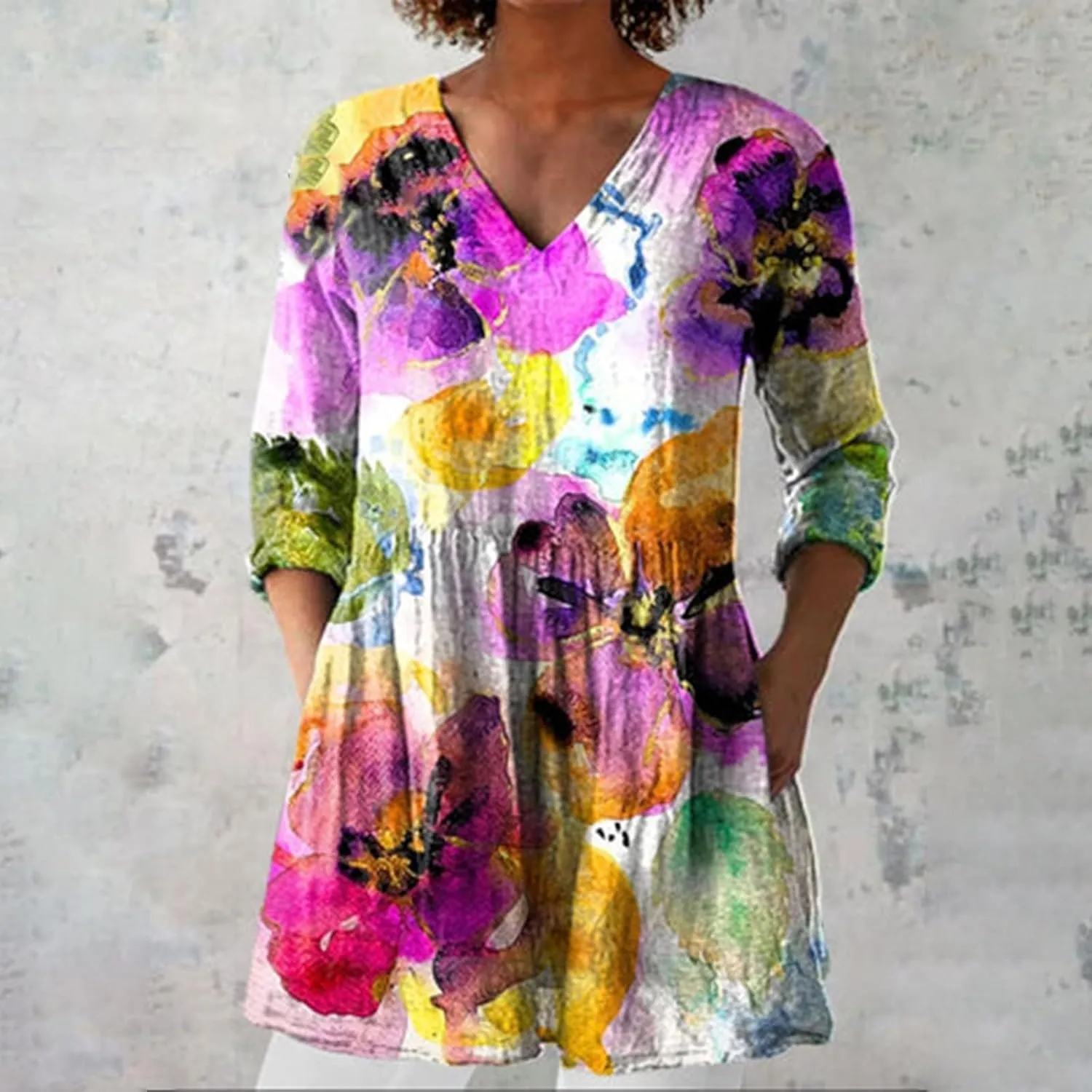 Womens Cool Vintage Boho Vacation Blouse Loose Flowy Floral Graphic Button Down Shirt Trendy 2025 Workwear Tunics