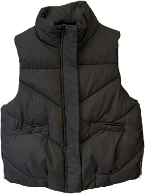 Women's Cotton Vest Autumn Winter Stand-Up Collar Coat Waistcoat Womens Down Cotton Jacket Sleeveless Padded Outwear