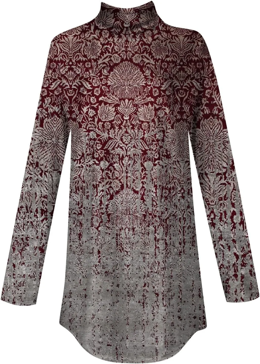 Womens Fall Tops Printing Long Sleeve Sweatshirts Turtleneck Vintage Pullover Tunic Y2k Shirt Fashion Casual Blouses