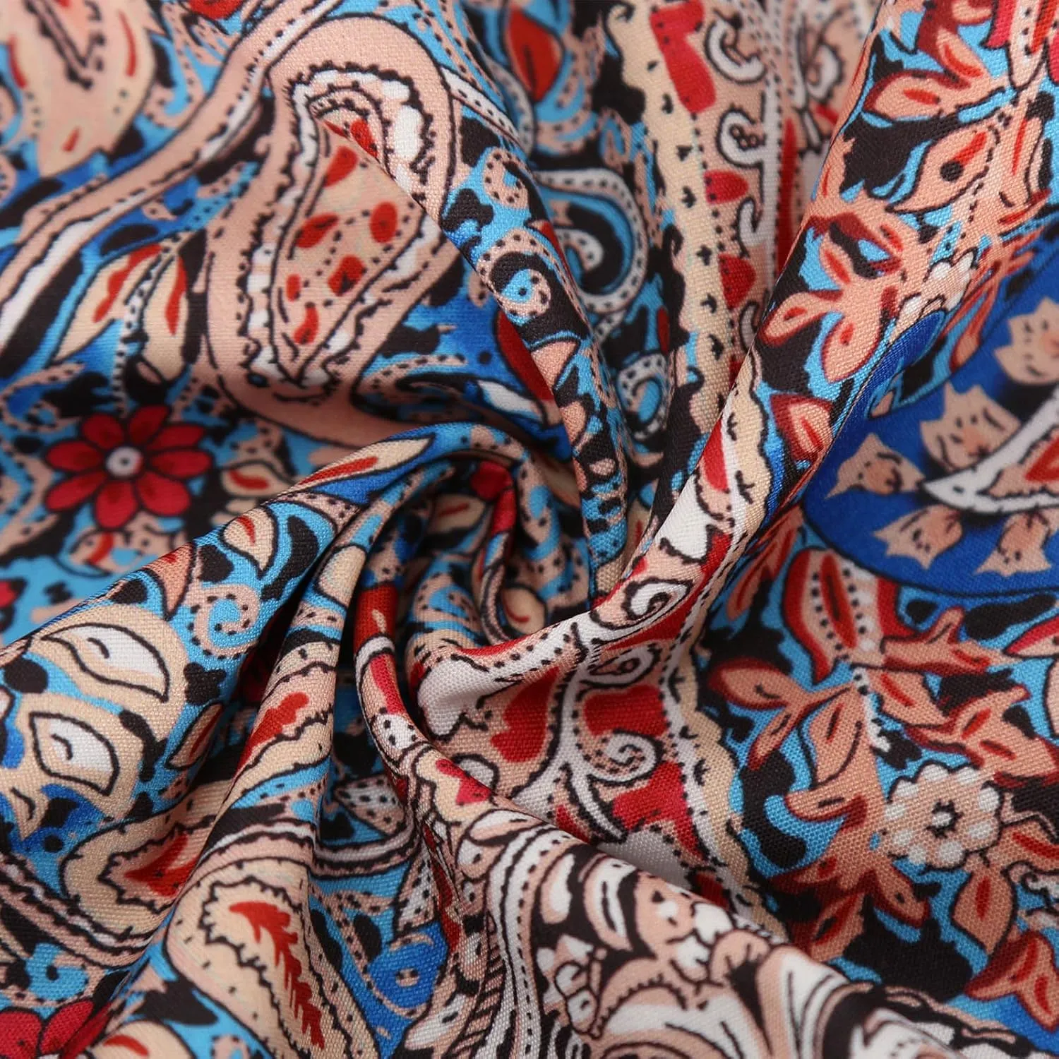 Women's Hawaiian Beach Maxi Dress Fashion Boho Print Dress Summer Casual Short Sleeve Dress Vacation Flowy Long Dress