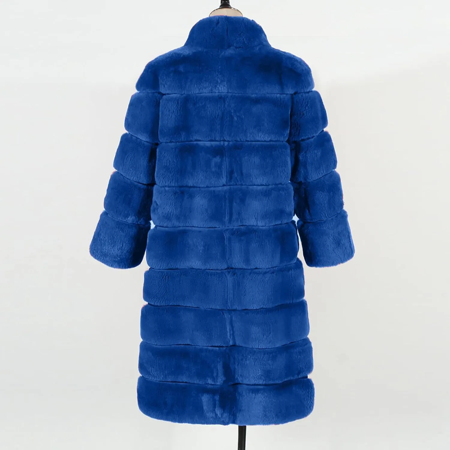 Womens Luxury Faux Fur Coats Winter Long Cardigan Vintage Fuzzy Warm Jacket Oversized Soft Solid Open Front Overcoat