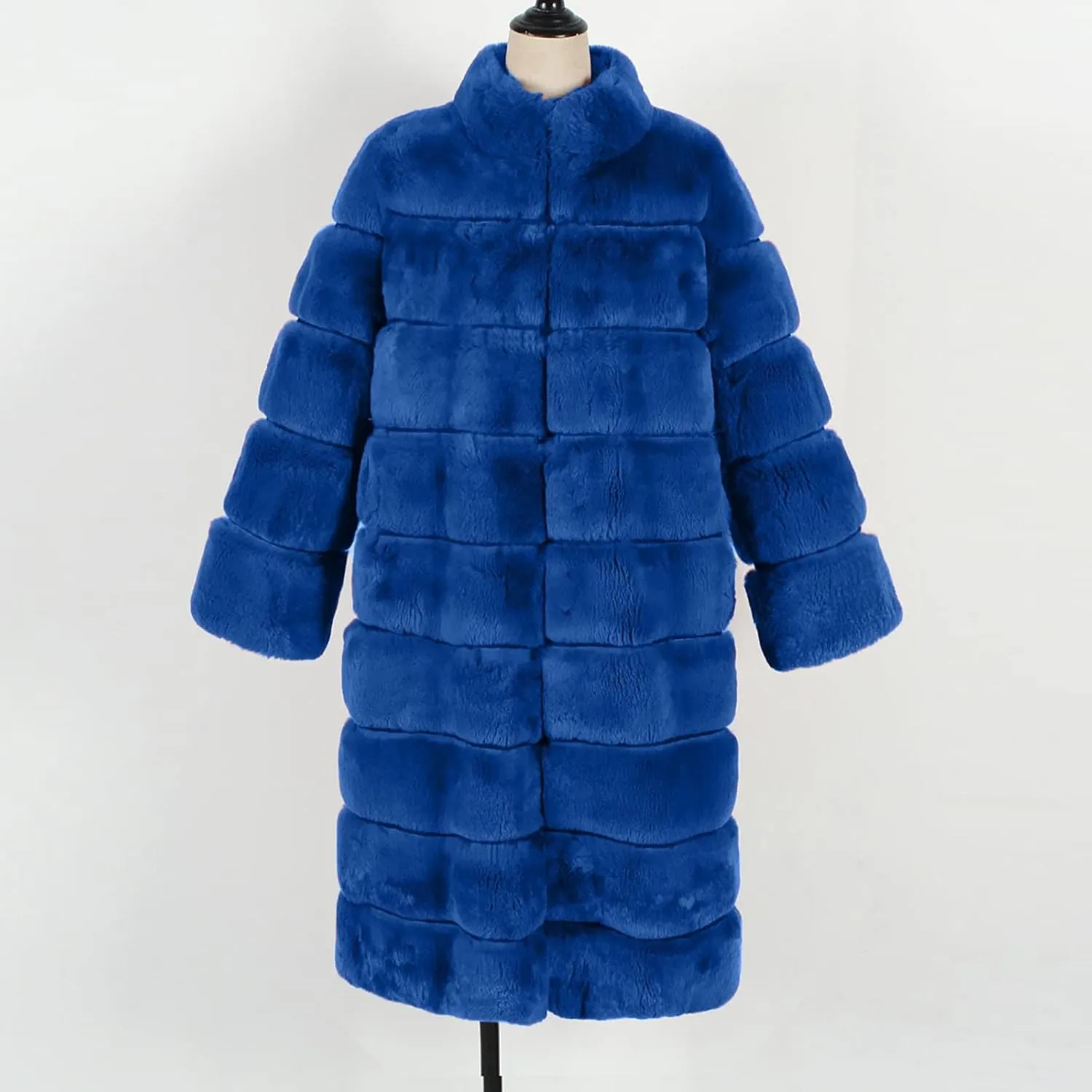 Womens Luxury Faux Fur Coats Winter Long Cardigan Vintage Fuzzy Warm Jacket Oversized Soft Solid Open Front Overcoat