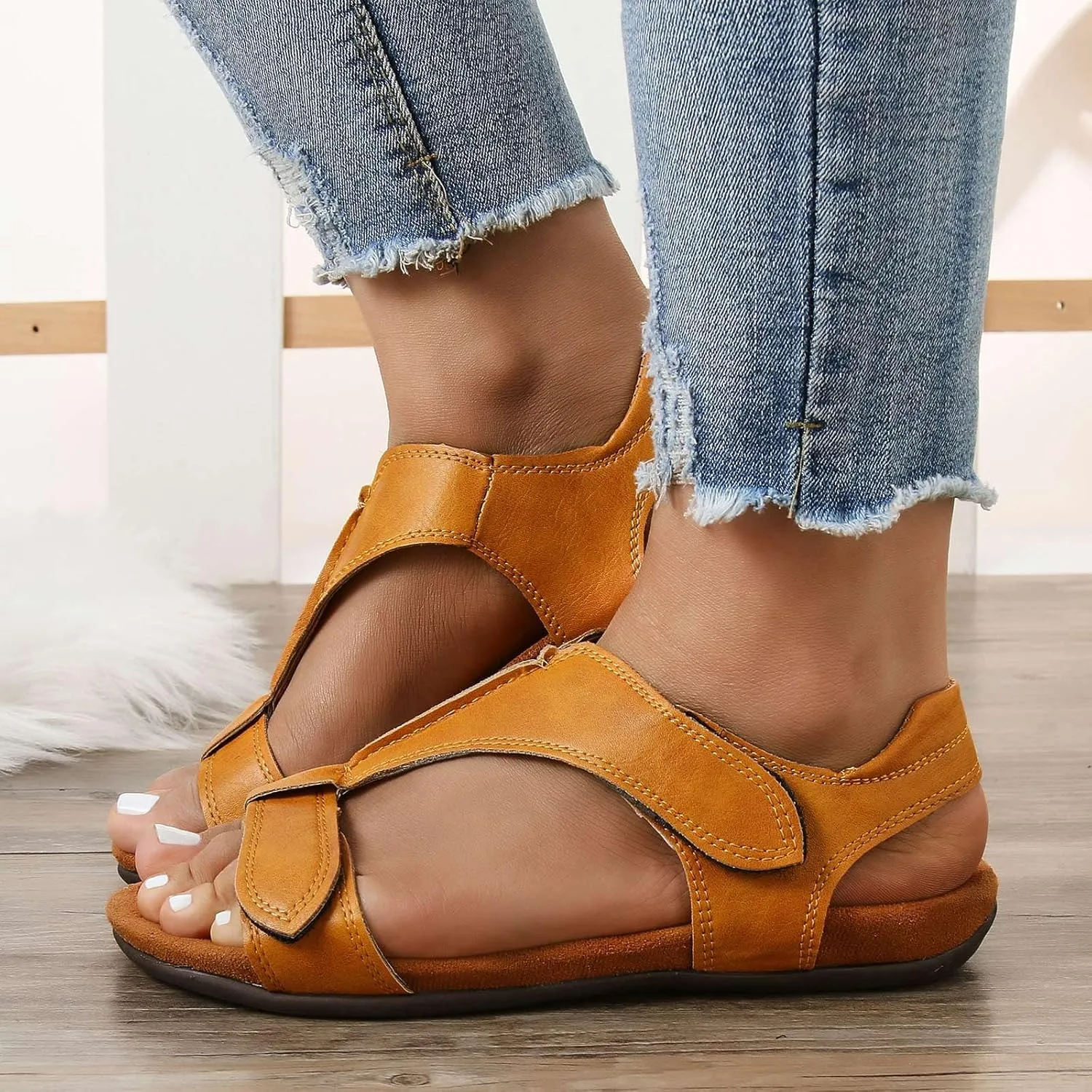 Women's Orthopedic Arch Support Sandals Summer Comfortable Walking Flat Beach Sandals Casual Dressy Mens Beach Flip Flops Size 9