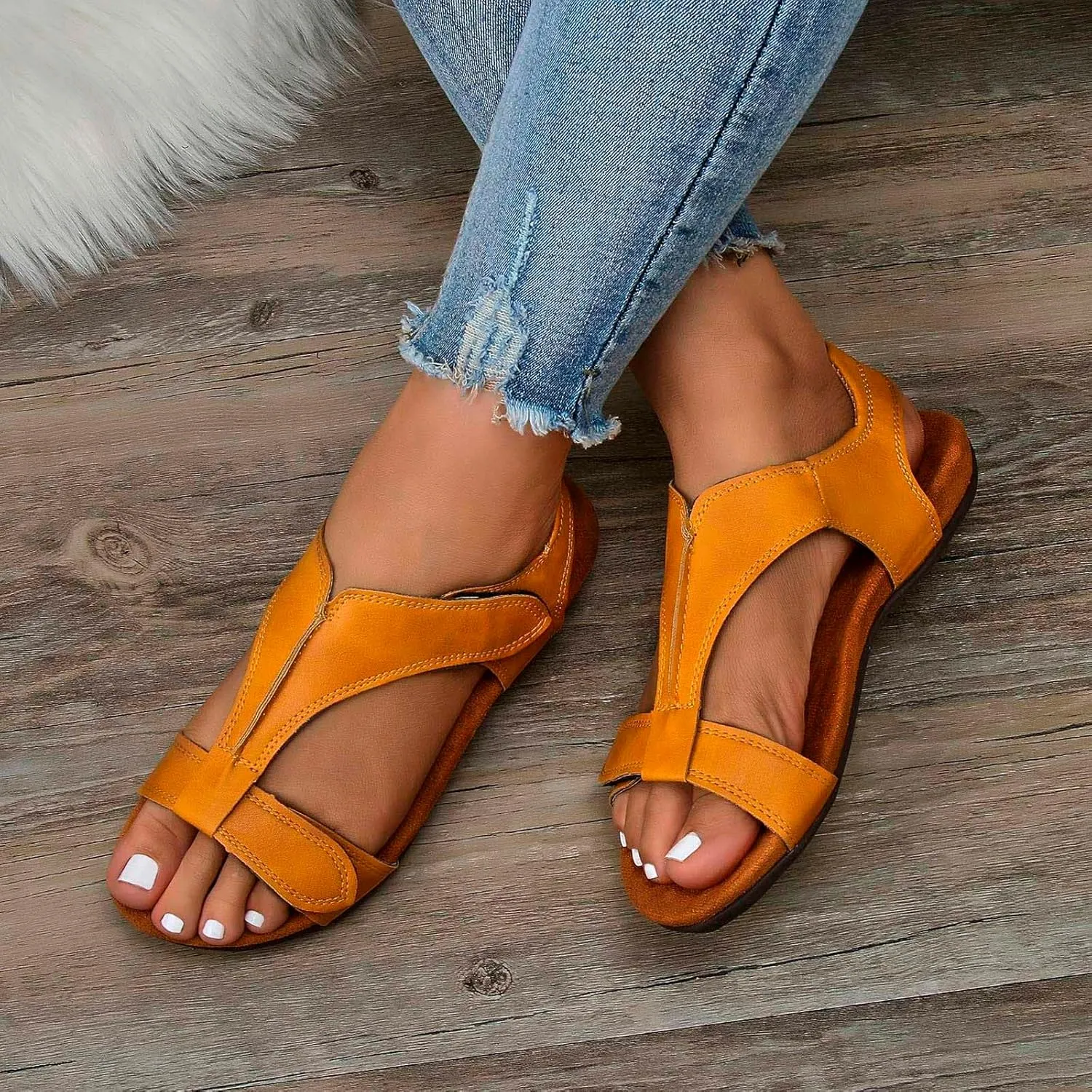 Women's Orthopedic Arch Support Sandals Summer Comfortable Walking Flat Beach Sandals Casual Dressy Mens Beach Flip Flops Size 9